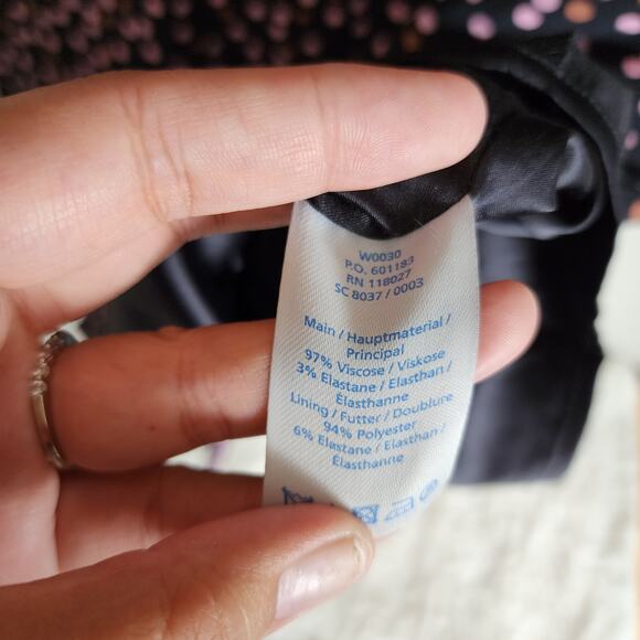 Boden Plus Size 3/4 Flutter Sleeve Black Polka Dot Delia Sheath Dress Size 16 - Picture 8 of 14